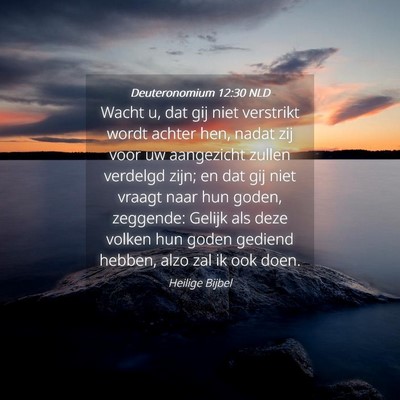 Picture 04 - Deuteronomium 12:30 NLD - Wacht u, dat gij niet verstrikt wordt achter hen, - Bible Verse Picture
