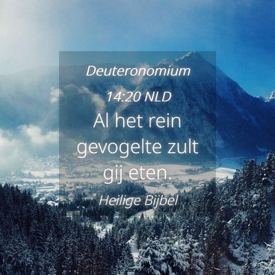Picture 04 - Deuteronomium 14:20 NLD - Al het rein gevogelte zult gij - Bible Verse Picture