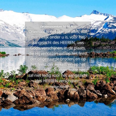 Picture 04 - Deuteronomium 16:16 NLD - Driemaal in het jaar zal alles, wat mannelijk - Bible Verse Picture