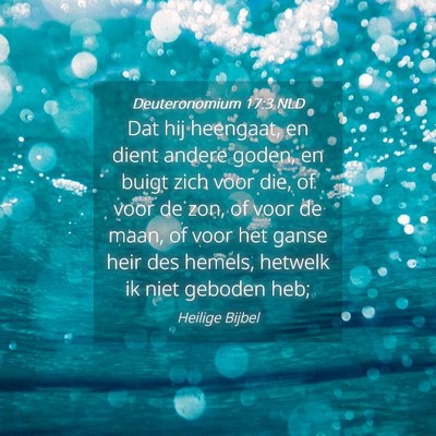 Picture 04 - Deuteronomium 17:3 NLD - Dat hij heengaat, en dient andere goden, en buigt - Bible Verse Picture