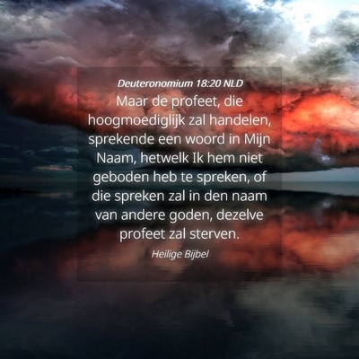 Picture 04 - Deuteronomium 18:20 NLD - Maar de profeet, die hoogmoediglijk zal handelen, - Bible Verse Picture