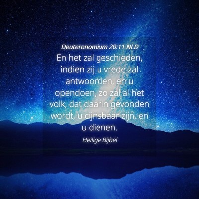 Picture 04 - Deuteronomium 20:11 NLD - En het zal geschieden, indien zij u vrede zal - Bible Verse Picture
