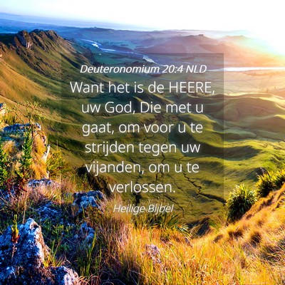 Picture 04 - Deuteronomium 20:4 NLD - Want het is de HEERE, uw God, Die met u gaat, om - Bible Verse Picture