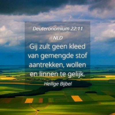 Picture 04 - Deuteronomium 22:11 NLD - Gij zult geen kleed van gemengde stof aantrekken, - Bible Verse Picture