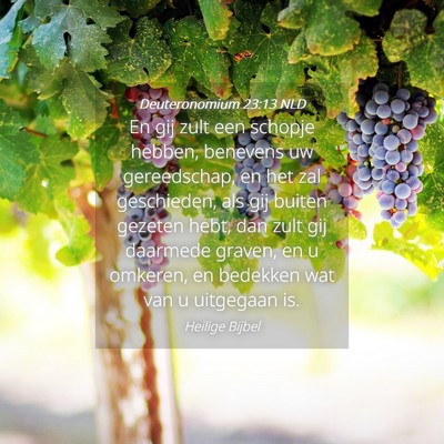Picture 04 - Deuteronomium 23:13 NLD - En gij zult een schopje hebben, benevens uw - Bible Verse Picture