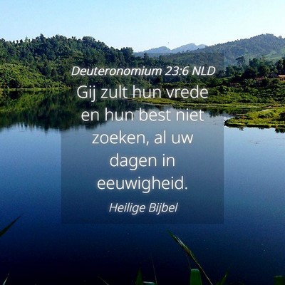 Picture 04 - Deuteronomium 23:6 NLD - Gij zult hun vrede en hun best niet zoeken, al uw - Bible Verse Picture