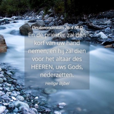Picture 04 - Deuteronomium 26:4 NLD - En de priester zal den korf van uw hand nemen, en - Bible Verse Picture