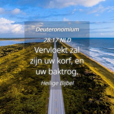 Picture 04 - Deuteronomium 28:17 NLD - Vervloekt zal zijn uw korf, en uw - Bible Verse Picture