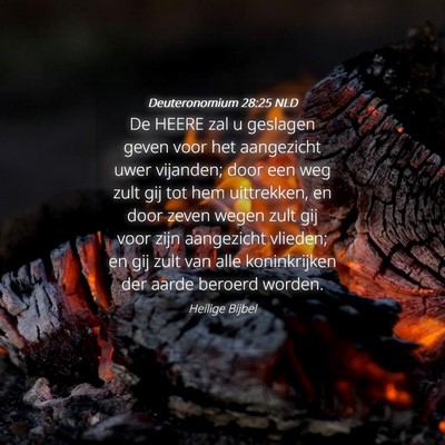 Picture 04 - Deuteronomium 28:25 NLD - De HEERE zal u geslagen geven voor het aangezicht - Bible Verse Picture