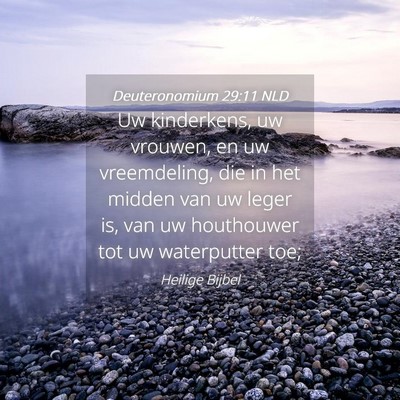 Picture 04 - Deuteronomium 29:11 NLD - Uw kinderkens, uw vrouwen, en uw vreemdeling, die - Bible Verse Picture