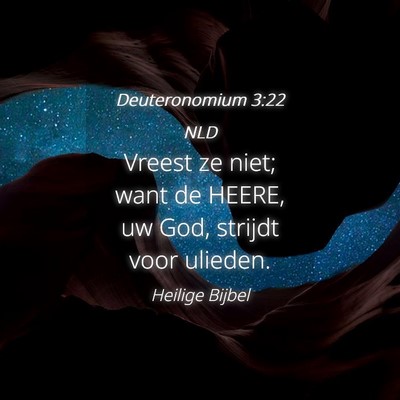 Picture 04 - Deuteronomium 3:22 NLD - Vreest ze niet; want de HEERE, uw God, strijdt - Bible Verse Picture