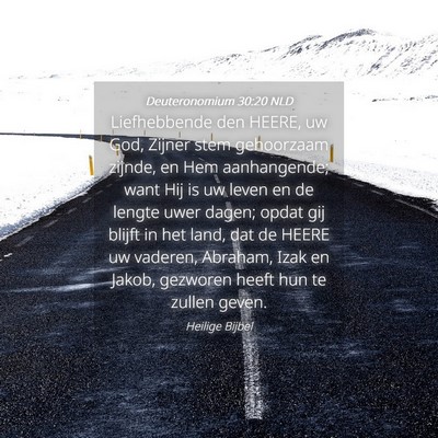 Picture 04 - Deuteronomium 30:20 NLD - Liefhebbende den HEERE, uw God, Zijner stem - Bible Verse Picture