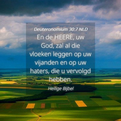 Picture 04 - Deuteronomium 30:7 NLD - En de HEERE, uw God, zal al die vloeken leggen op - Bible Verse Picture