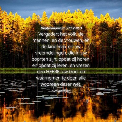 Picture 04 - Deuteronomium 31:12 NLD - Vergadert het volk, de mannen, en de vrouwen, en - Bible Verse Picture