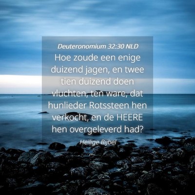 Picture 04 - Deuteronomium 32:30 NLD - Hoe zoude een enige duizend jagen, en twee tien - Bible Verse Picture
