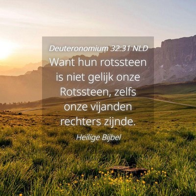 Picture 04 - Deuteronomium 32:31 NLD - Want hun rotssteen is niet gelijk onze Rotssteen, - Bible Verse Picture