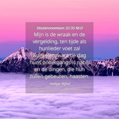 Picture 04 - Deuteronomium 32:35 NLD - Mijn is de wraak en de vergelding, ten tijde als - Bible Verse Picture