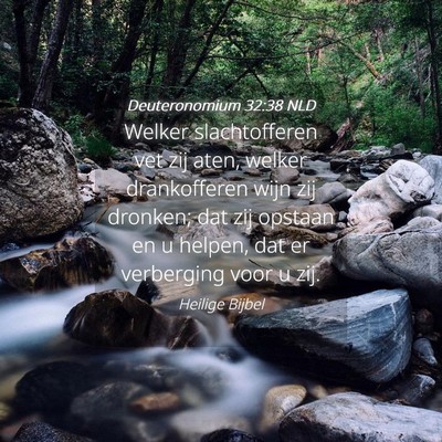 Picture 04 - Deuteronomium 32:38 NLD - Welker slachtofferen vet zij aten, welker - Bible Verse Picture
