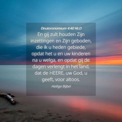Picture 04 - Deuteronomium 4:40 NLD - En gij zult houden Zijn inzettingen en Zijn - Bible Verse Picture