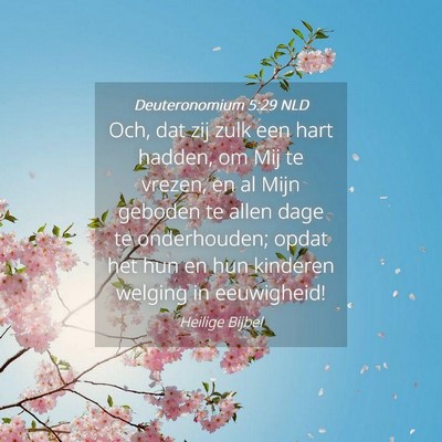 Picture 04 - Deuteronomium 5:29 NLD - Och, dat zij zulk een hart hadden, om Mij te - Bible Verse Picture