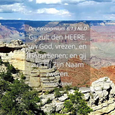 Picture 04 - Deuteronomium 6:13 NLD - Gij zult den HEERE, uw God, vrezen, en Hem - Bible Verse Picture