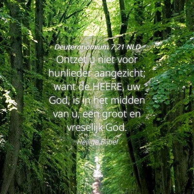 Picture 04 - Deuteronomium 7:21 NLD - Ontzet u niet voor hunlieder aangezicht; want de - Bible Verse Picture