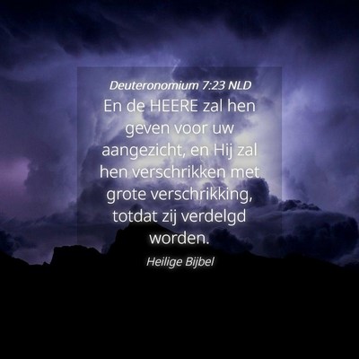 Picture 04 - Deuteronomium 7:23 NLD - En de HEERE zal hen geven voor uw aangezicht, en - Bible Verse Picture