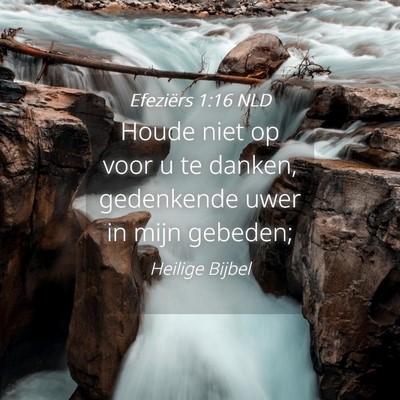 Picture 04 - Efeziërs 1:16 NLD - Houde niet op voor u te danken, gedenkende uwer - Bible Verse Picture