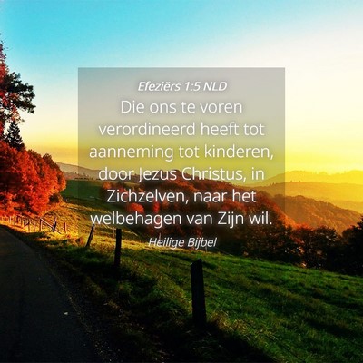 Picture 04 - Efeziërs 1:5 NLD - Die ons te voren verordineerd heeft tot aanneming - Bible Verse Picture