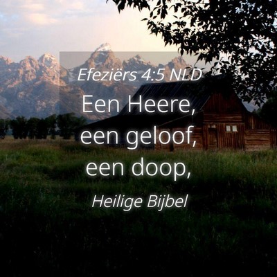 Picture 04 - Efeziërs 4:5 NLD - Een Heere, een geloof, een - Bible Verse Picture