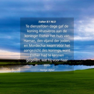 Picture 04 - Esther 8:1 NLD - Te dienzelfden dage gaf de koning Ahasveros aan - Bible Verse Picture