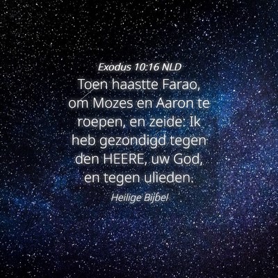 Picture 04 - Exodus 10:16 NLD - Toen haastte Farao, om Mozes en Aaron te roepen, - Bible Verse Picture