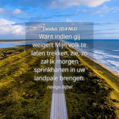 Picture 04 - Exodus 10:4 NLD - Want indien gij weigert Mijn volk te laten - Bible Verse Picture