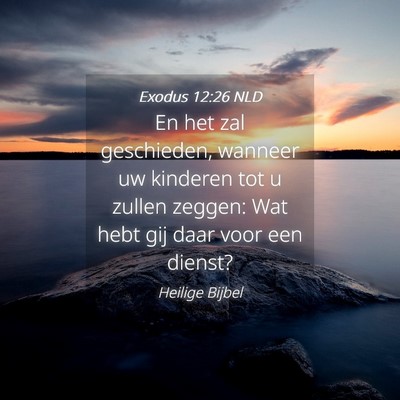 Picture 04 - Exodus 12:26 NLD - En het zal geschieden, wanneer uw kinderen tot u - Bible Verse Picture