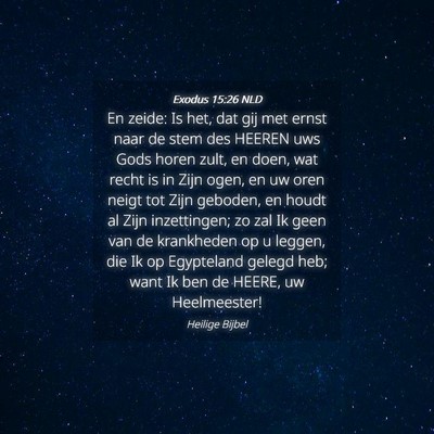 Picture 04 - Exodus 15:26 NLD - En zeide: Is het, dat gij met ernst naar de stem - Bible Verse Picture