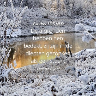 Picture 04 - Exodus 15:5 NLD - De afgronden hebben hen bedekt; zij zijn in de - Bible Verse Picture