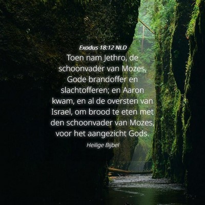 Picture 04 - Exodus 18:12 NLD - Toen nam Jethro, de schoonvader van Mozes, Gode - Bible Verse Picture