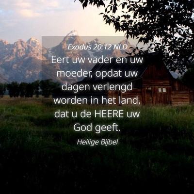 Picture 04 - Exodus 20:12 NLD - Eert uw vader en uw moeder, opdat uw dagen - Bible Verse Picture