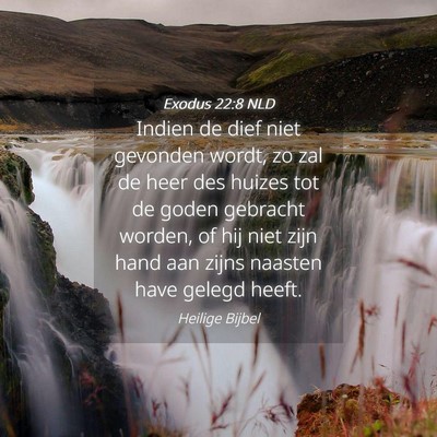Picture 04 - Exodus 22:8 NLD - Indien de dief niet gevonden wordt, zo zal de - Bible Verse Picture