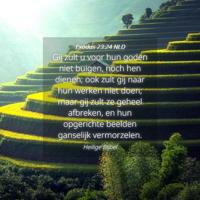 Picture 04 - Exodus 23:24 NLD - Gij zult u voor hun goden niet buigen, noch hen - Bible Verse Picture