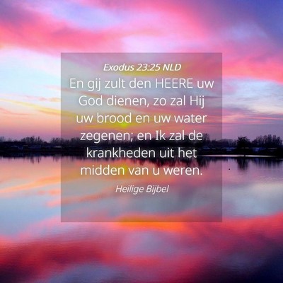 Picture 04 - Exodus 23:25 NLD - En gij zult den HEERE uw God dienen, zo zal Hij - Bible Verse Picture