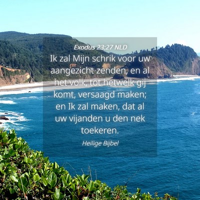 Picture 04 - Exodus 23:27 NLD - Ik zal Mijn schrik voor uw aangezicht zenden, en - Bible Verse Picture