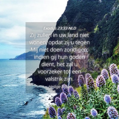 Picture 04 - Exodus 23:33 NLD - Zij zullen in uw land niet wonen, opdat zij u - Bible Verse Picture