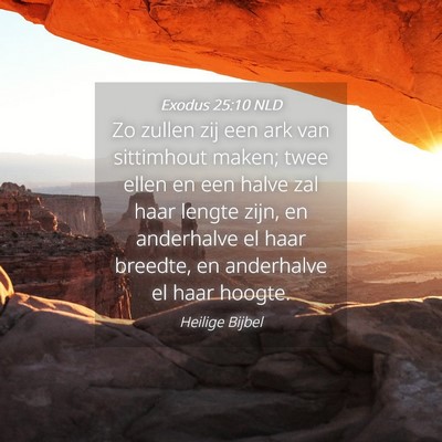 Picture 04 - Exodus 25:10 NLD - Zo zullen zij een ark van sittimhout maken; twee - Bible Verse Picture