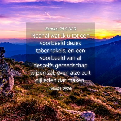 Picture 04 - Exodus 25:9 NLD - Naar al wat Ik u tot een voorbeeld dezes - Bible Verse Picture