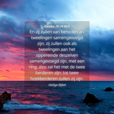 Picture 04 - Exodus 26:24 NLD - En zij zullen van beneden als tweelingen - Bible Verse Picture