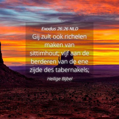 Picture 04 - Exodus 26:26 NLD - Gij zult ook richelen maken van sittimhout; vijf - Bible Verse Picture