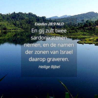 Picture 04 - Exodus 28:9 NLD - En gij zult twee sardonixstenen nemen, en de - Bible Verse Picture