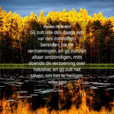 Picture 04 - Exodus 29:36 NLD - Gij zult ook des daags een var des zondoffers - Bible Verse Picture