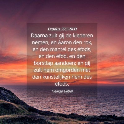 Picture 04 - Exodus 29:5 NLD - Daarna zult gij de klederen nemen, en Aaron den - Bible Verse Picture